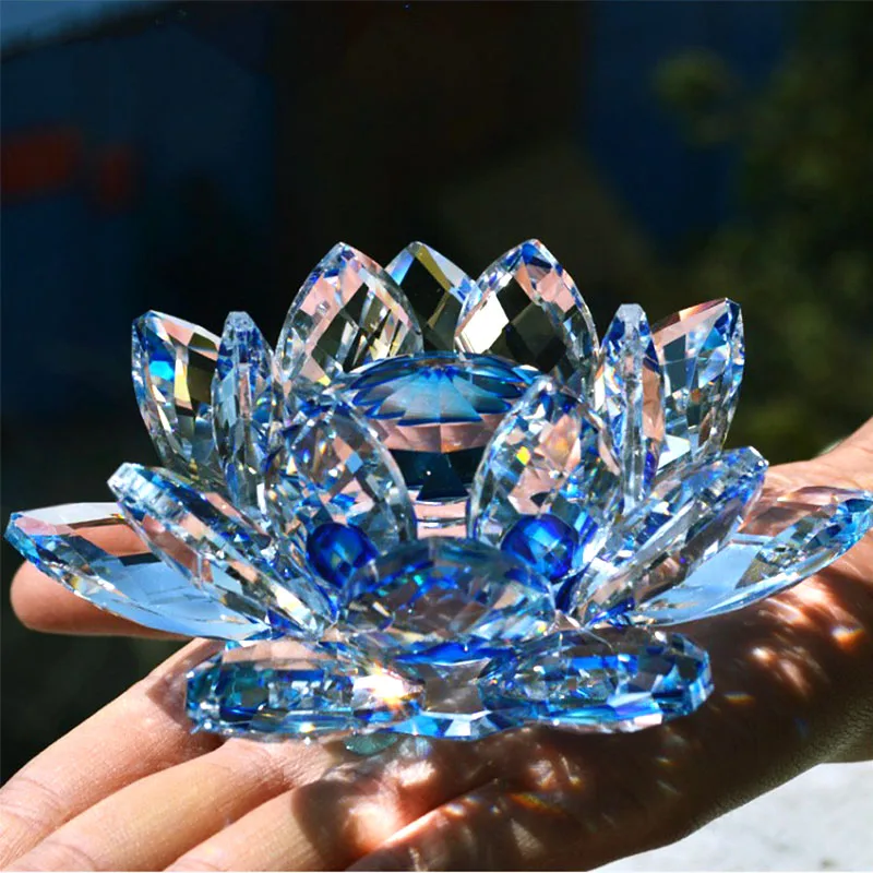 Paper Weight Crystal - 80 мм кварцевый кристалл, цветок лотоса,