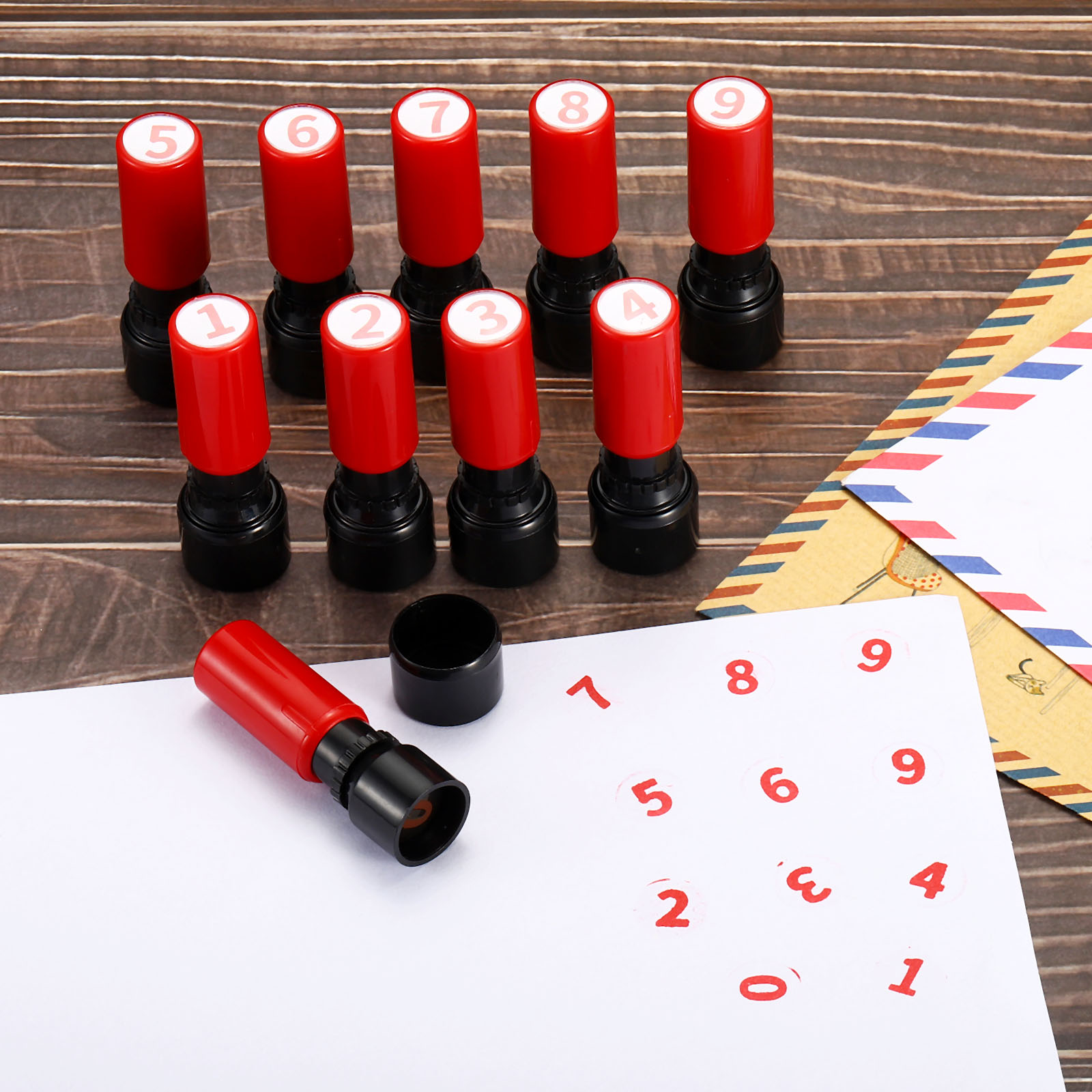 Rubber Date Stamp - Числовые штампы самонаборные 0-9, 7 мм,