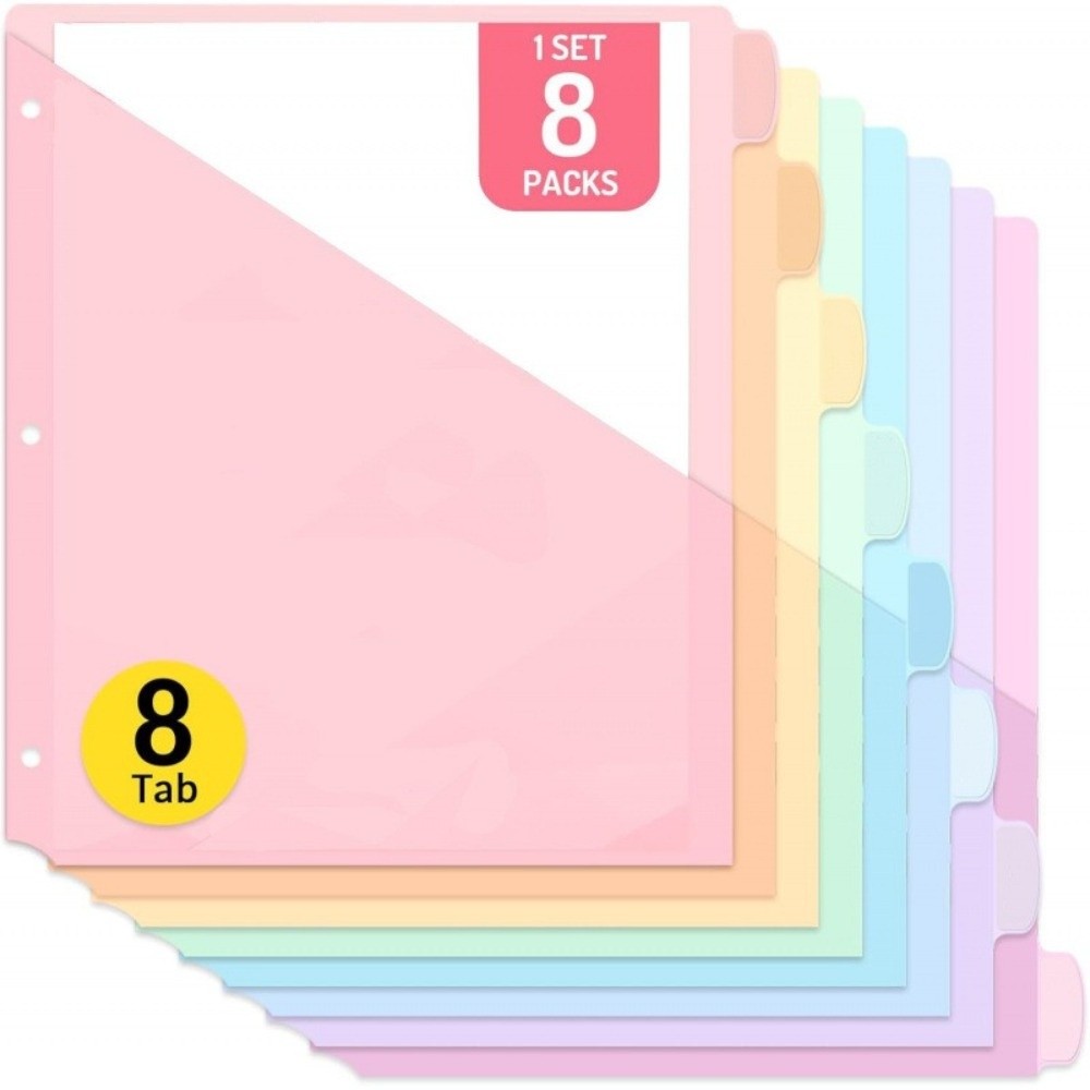 Tab Divider A4 - 8 шт. пастельных разделителей для папок
