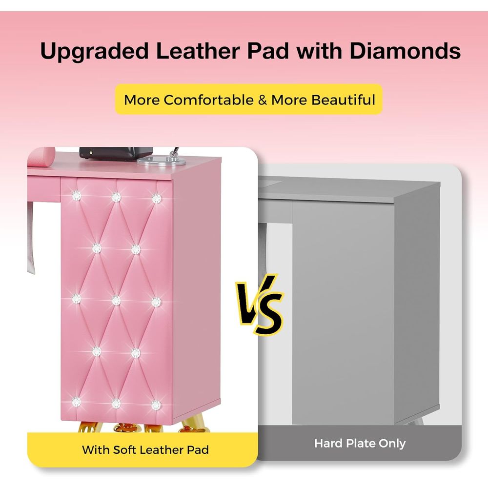 Маникюрный стол с пылесборнико – обзор и цена Leather Desk Pad